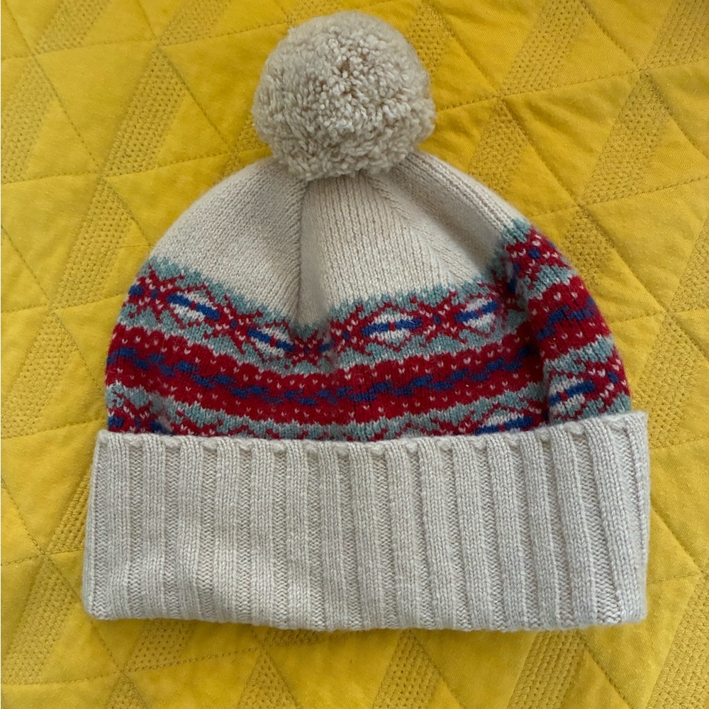 Drake’s of London Pom Pom Wool Beanie NWT